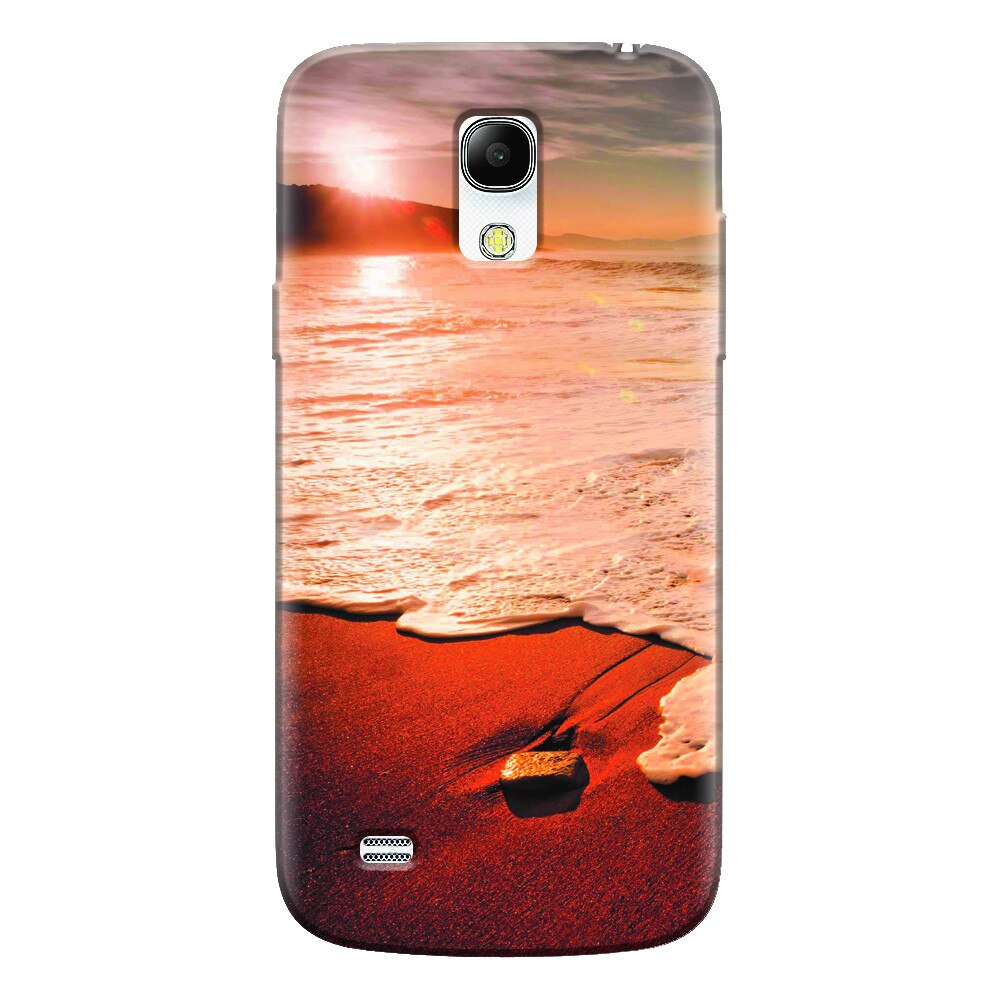 Husa silicon pentru Samsung Galaxy S4 Mini, Sunset Foamy Beach Wave