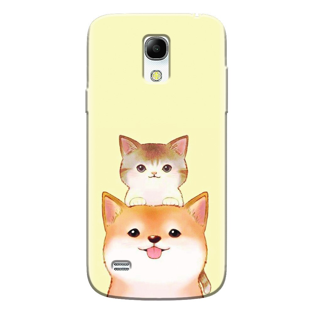 Husa silicon pentru Samsung Galaxy S4 Mini, Two Cat
