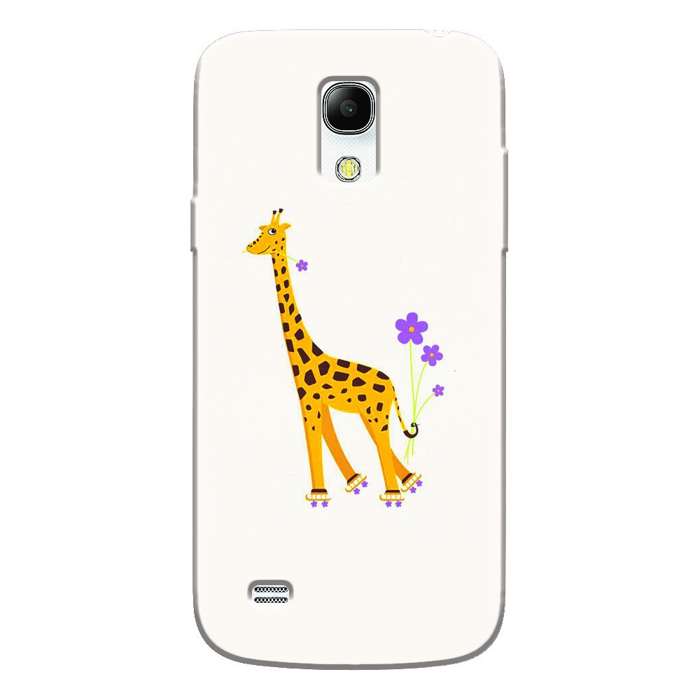 Husa silicon pentru Samsung Galaxy S4 Mini, Rollerskating Girafe Illustration