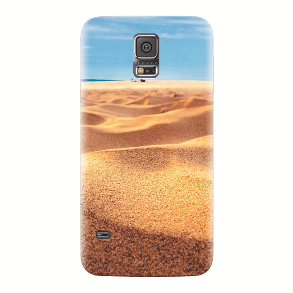 Husa silicon pentru Samsung Galaxy S5, Beach Sand Closeup Holiday