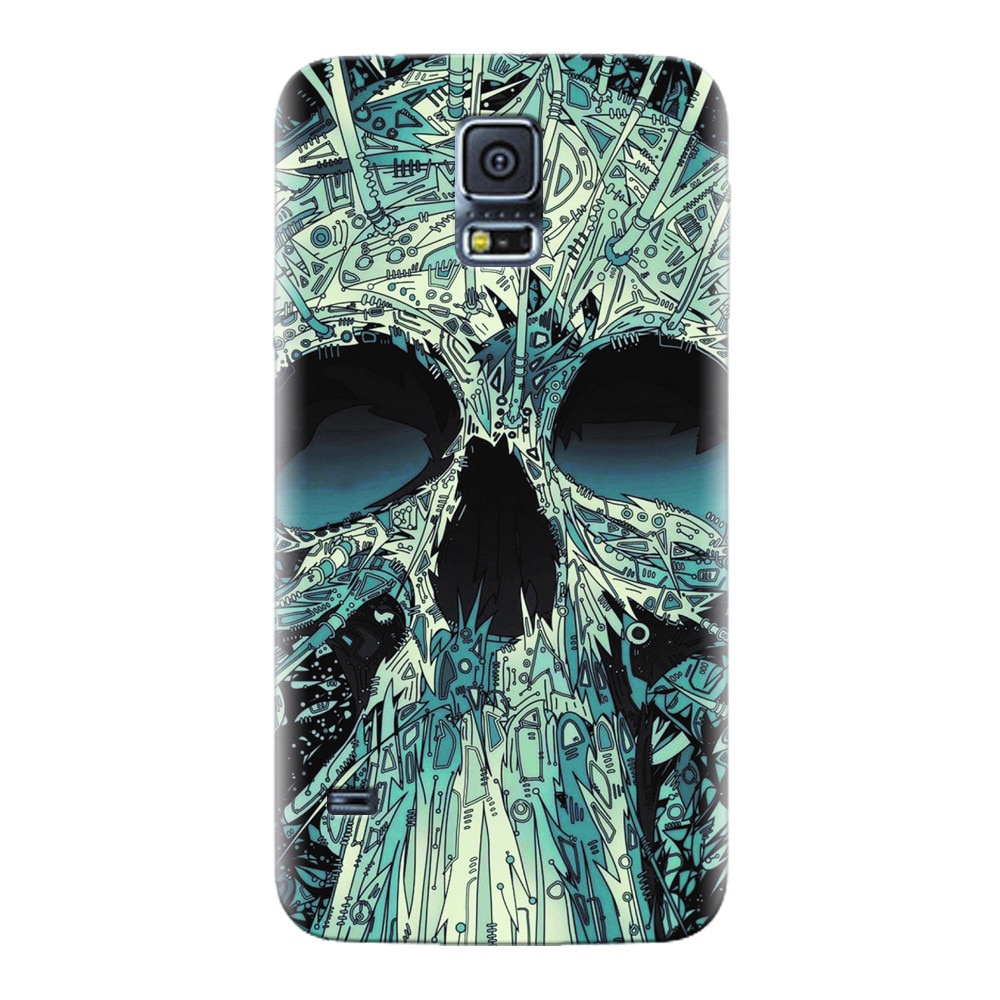 Husa silicon pentru Samsung Galaxy S5, Abstract Skull Artwork Illustration