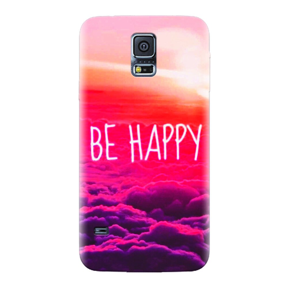Husa silicon pentru Samsung Galaxy S5, Be Happy Puffy Clouds