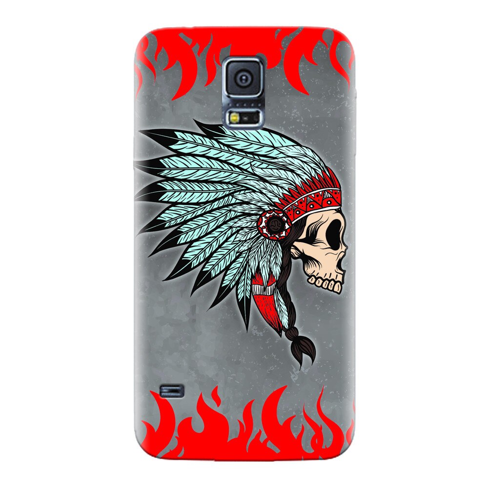 Husa silicon pentru Samsung Galaxy S5, Indian Skull