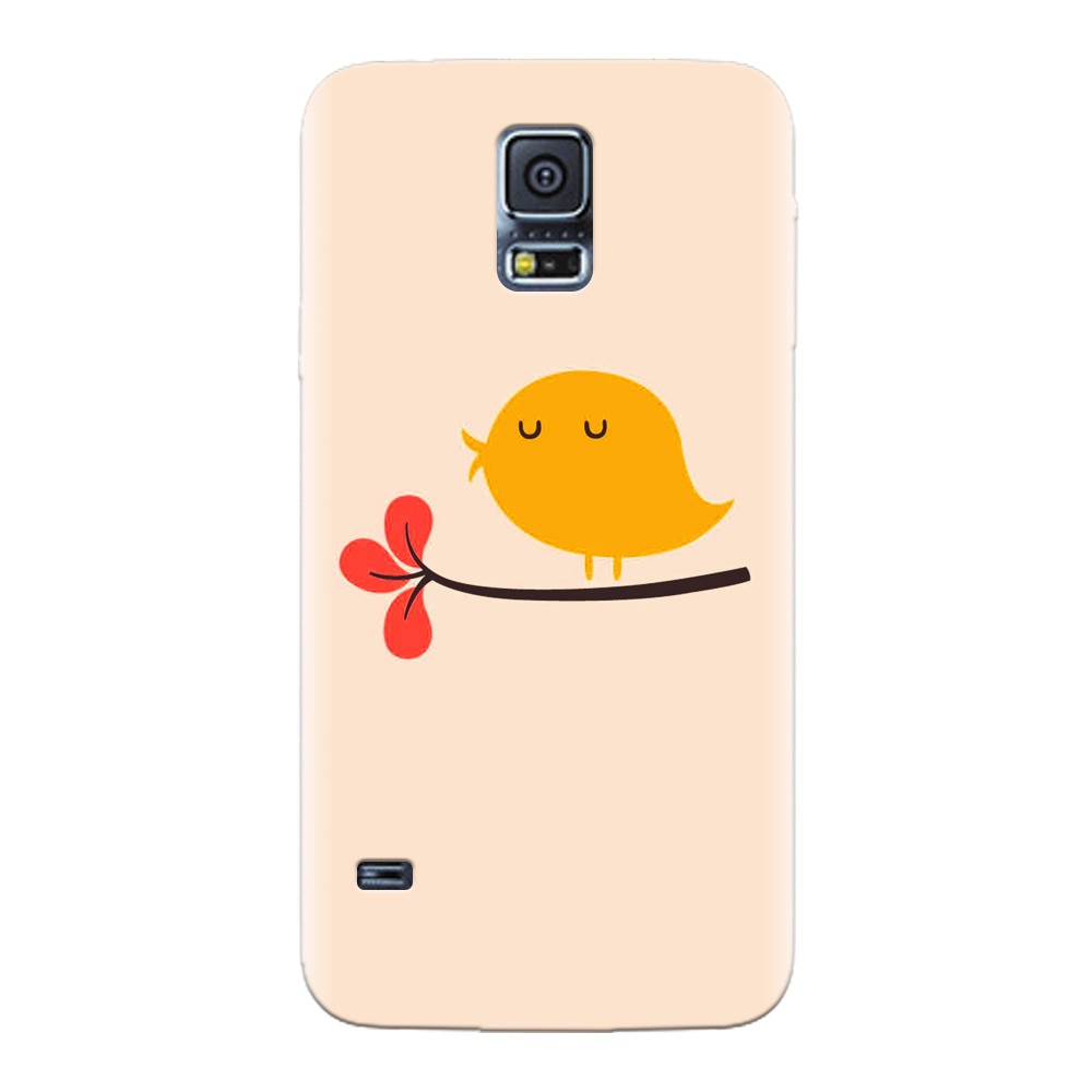 Husa silicon pentru Samsung Galaxy S5, Flat Minimal Cute Bird Illustration