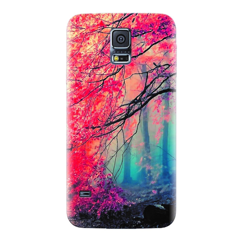 Husa silicon pentru Samsung Galaxy S5, Morning Fog Inest Nature