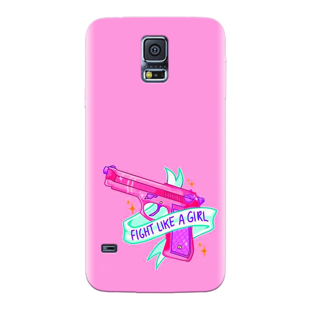 Husa silicon pentru Samsung Galaxy S5, Fight Like A Girl