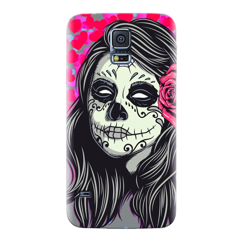 Husa silicon pentru Samsung Galaxy S5, Mexican Girl Skull