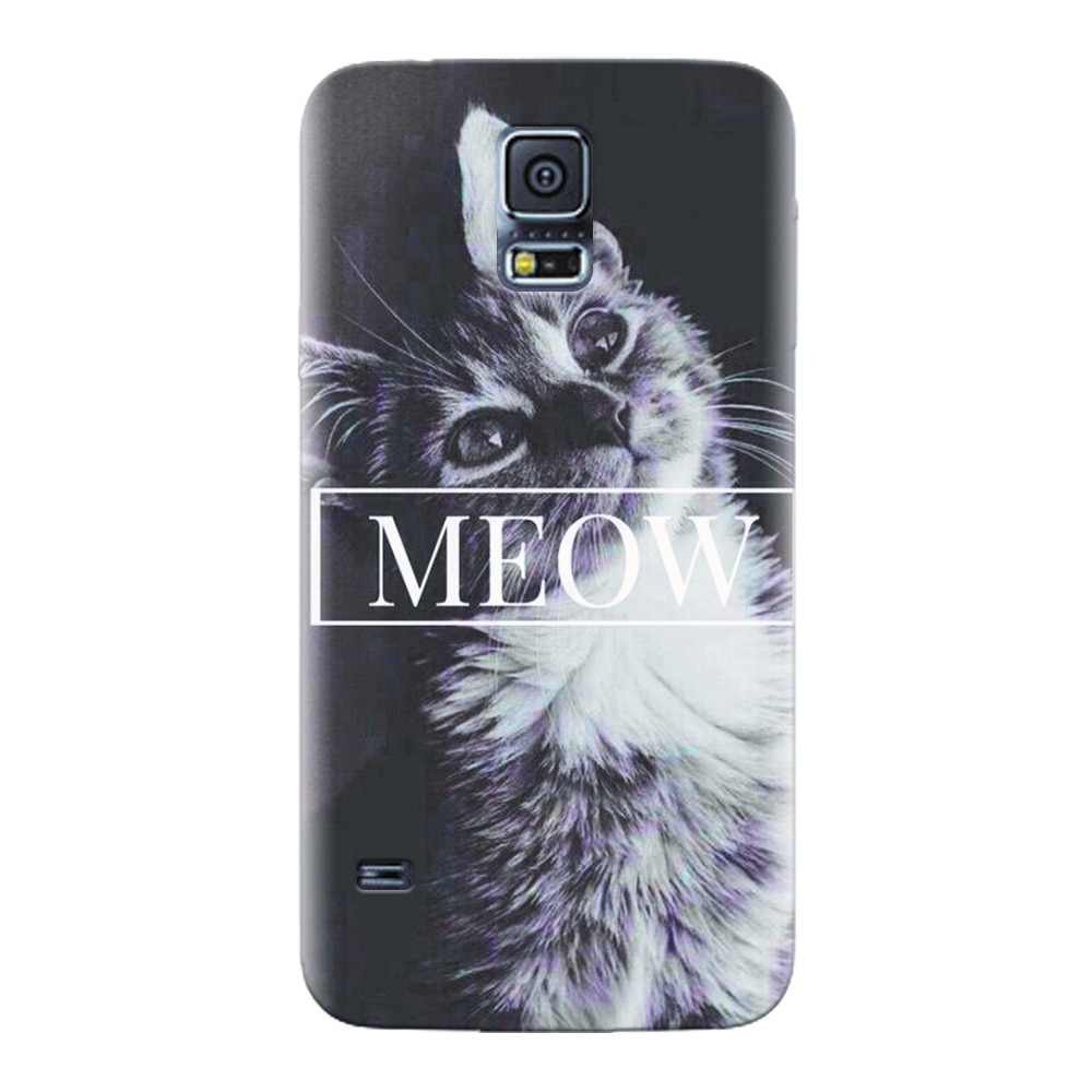 Husa silicon pentru Samsung Galaxy S5, Meow Cute Cat