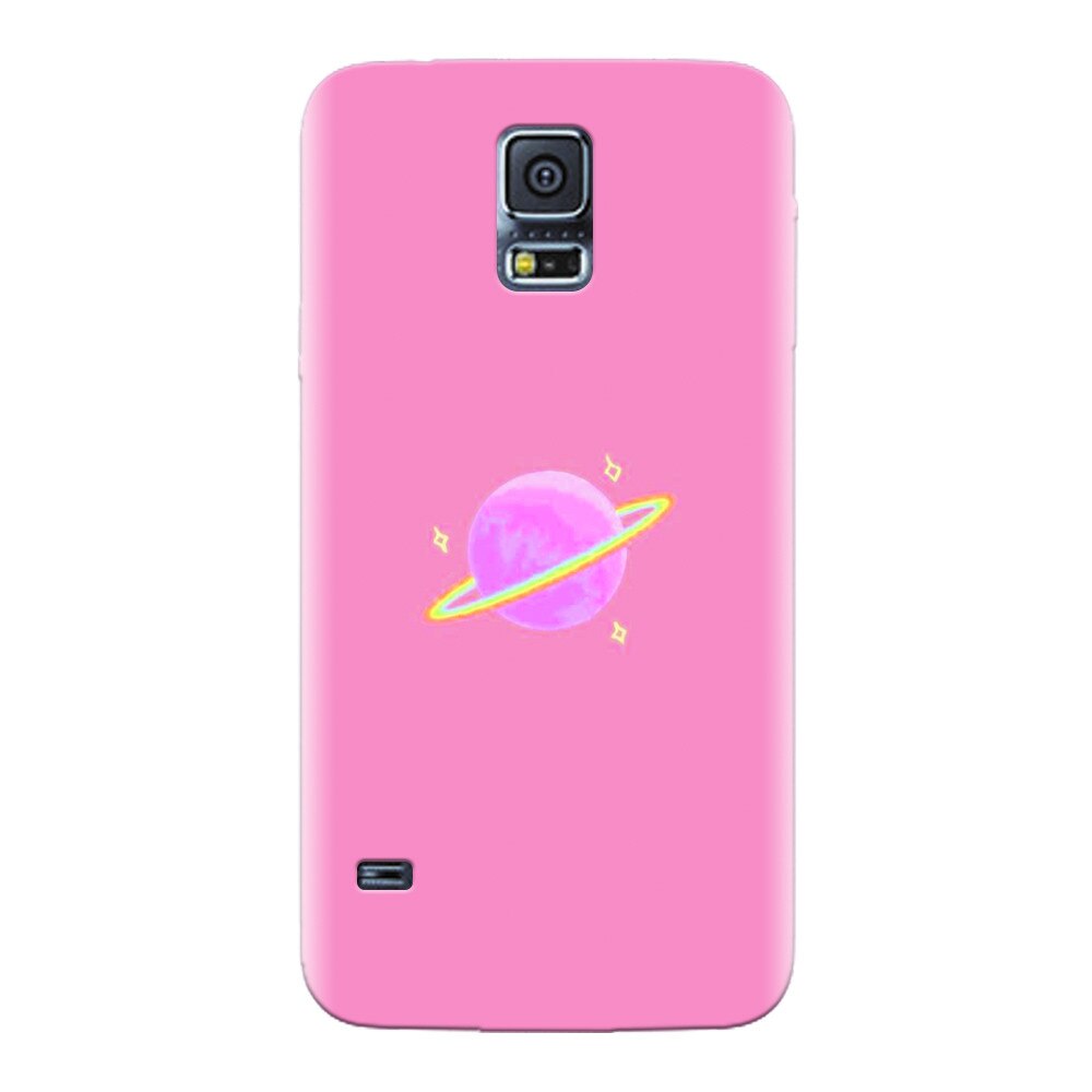 Husa silicon pentru Samsung Galaxy S5, Saturn On Pink