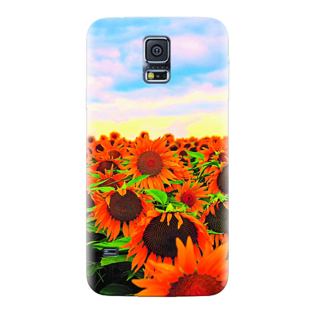 Husa silicon pentru Samsung Galaxy S5, Sunflowers