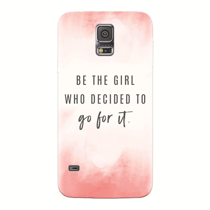 Husa silicon pentru Samsung Galaxy S5, Quotes Pink