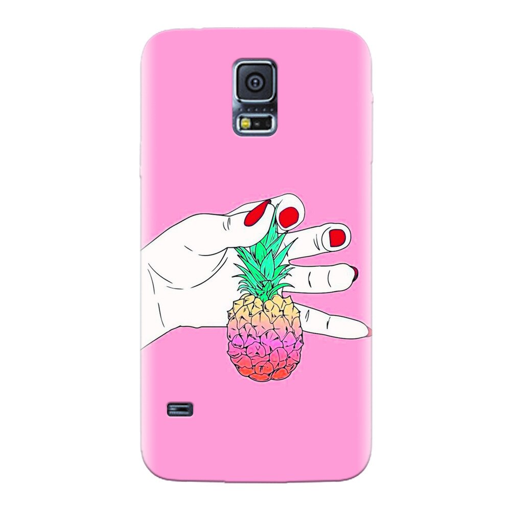 Husa silicon pentru Samsung Galaxy S5, Rainbow Pinepple