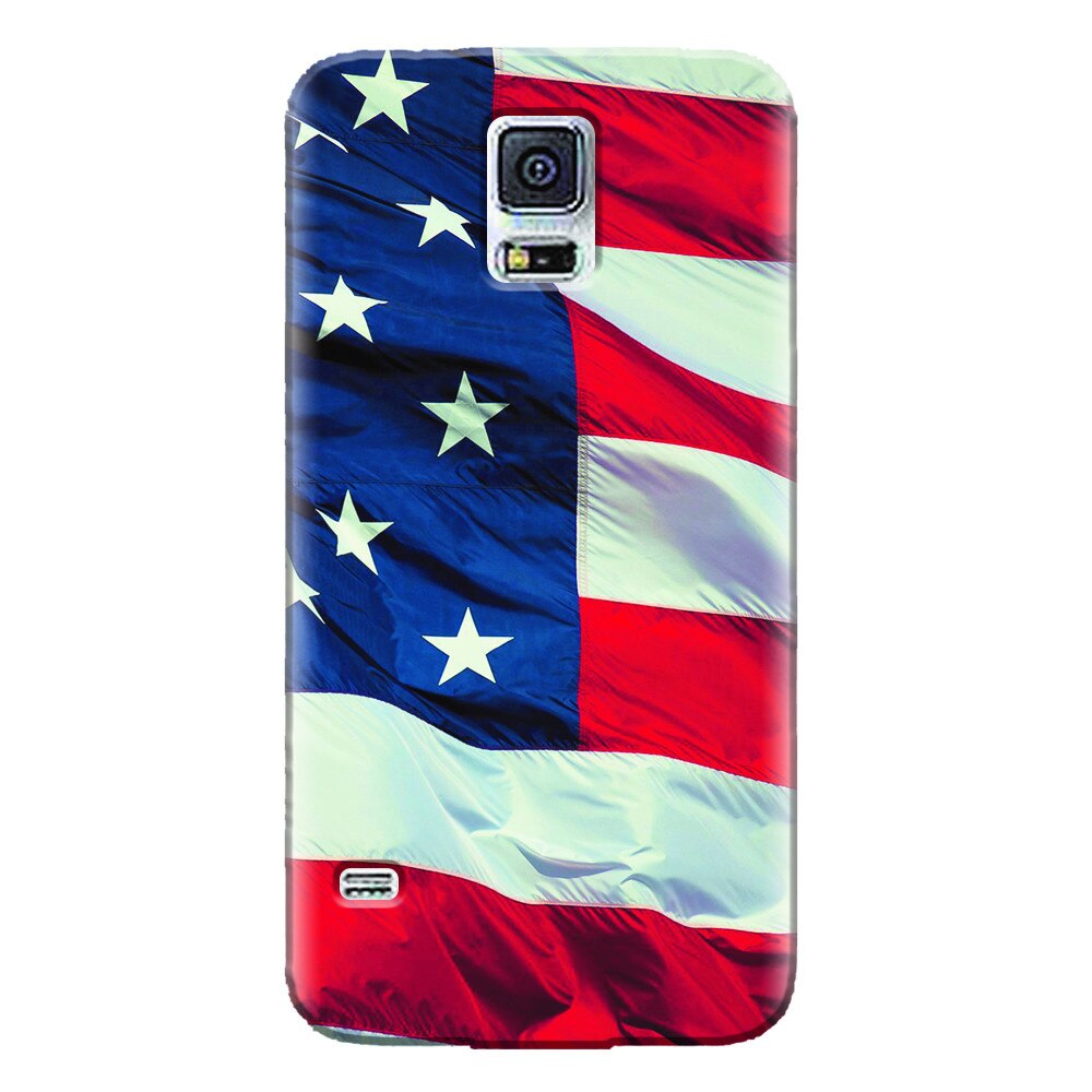 Husa silicon pentru Samsung Galaxy S5 Mini, American Flag Illustration