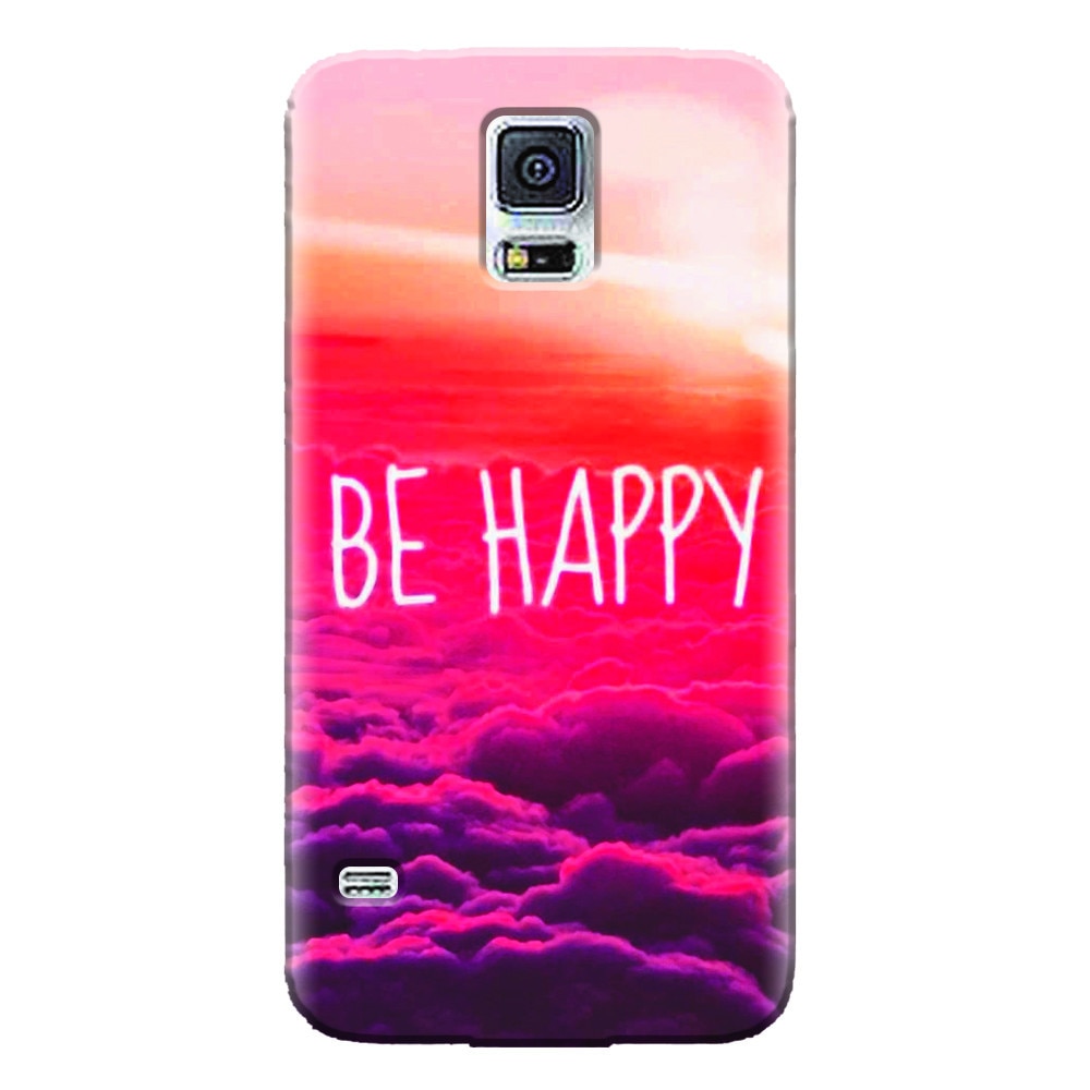 Husa silicon pentru Samsung Galaxy S5 Mini, Be Happy Puffy Clouds
