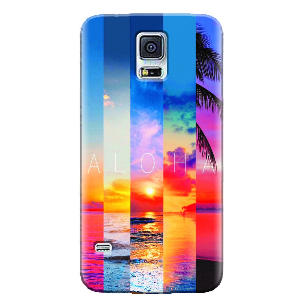 Husa silicon pentru Samsung Galaxy S5 Mini, Aloha Summer Stripes