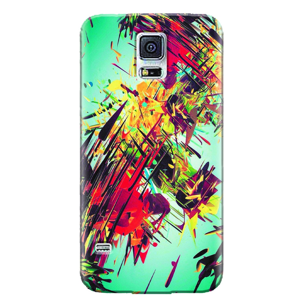 Husa silicon pentru Samsung Galaxy S5 Mini, Complex Abstract Colorful 3D Drawing