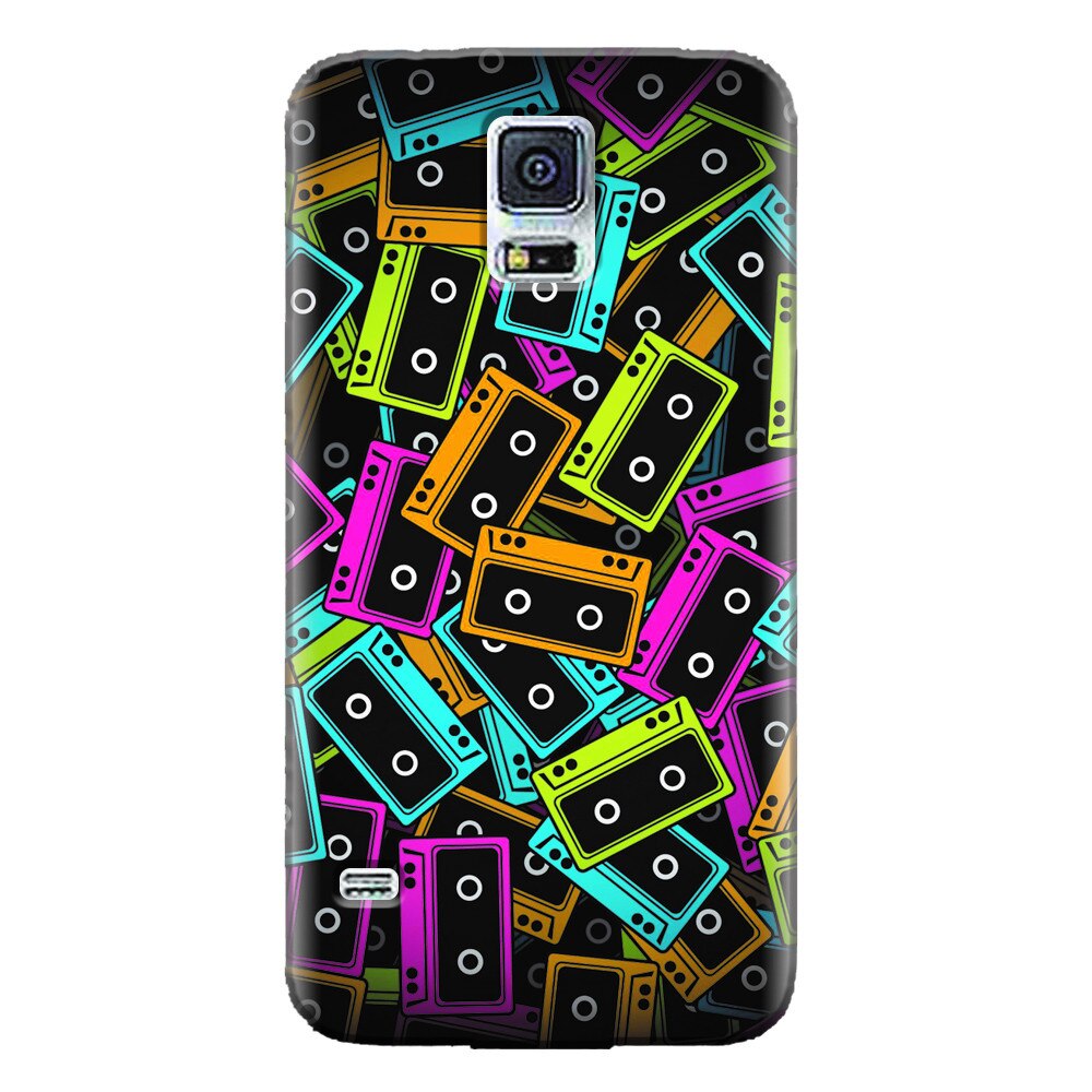 Husa silicon pentru Samsung Galaxy S5 Mini, Audio Cassette Color Vector