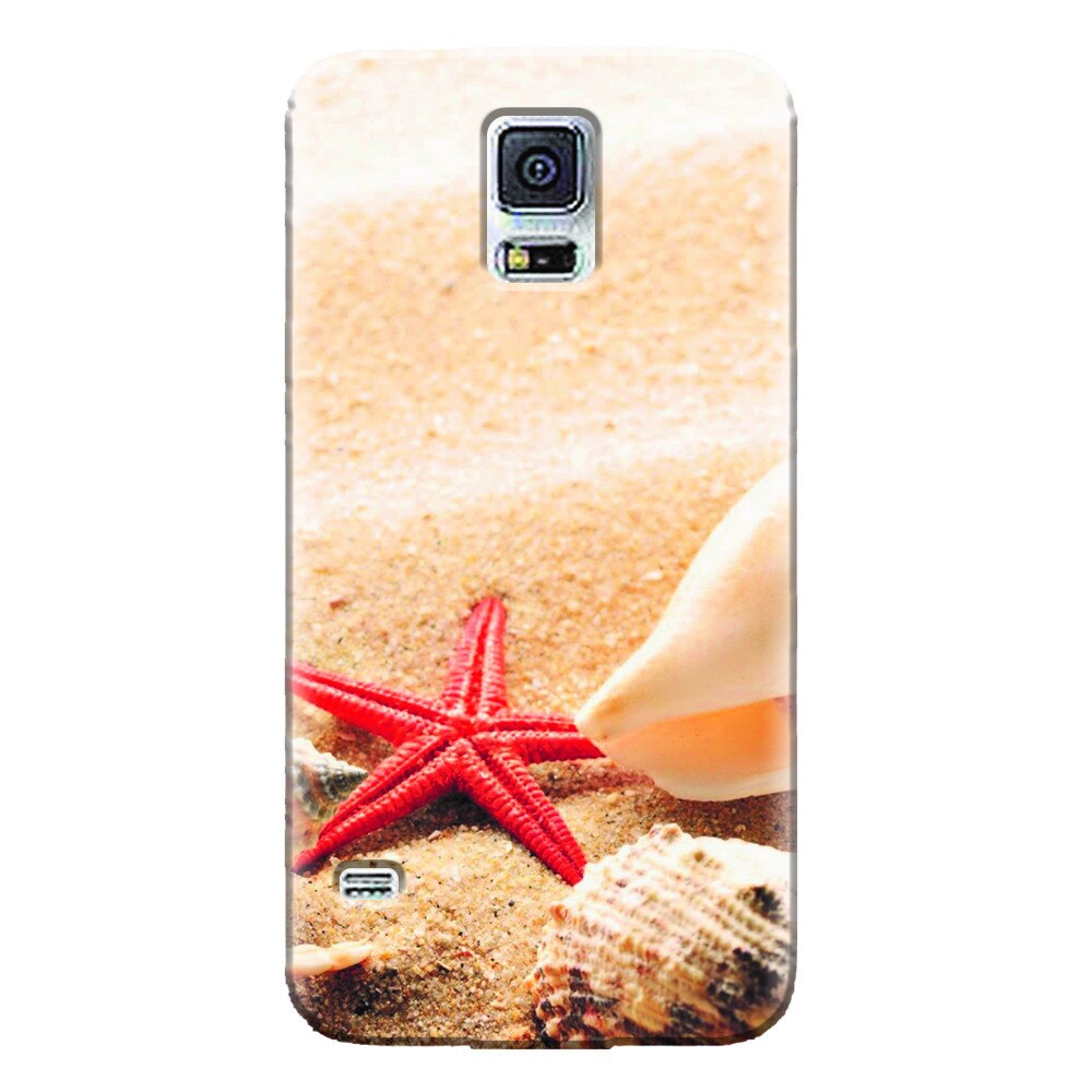 Husa silicon pentru Samsung Galaxy S5 Mini, Beach Shells And Starfish