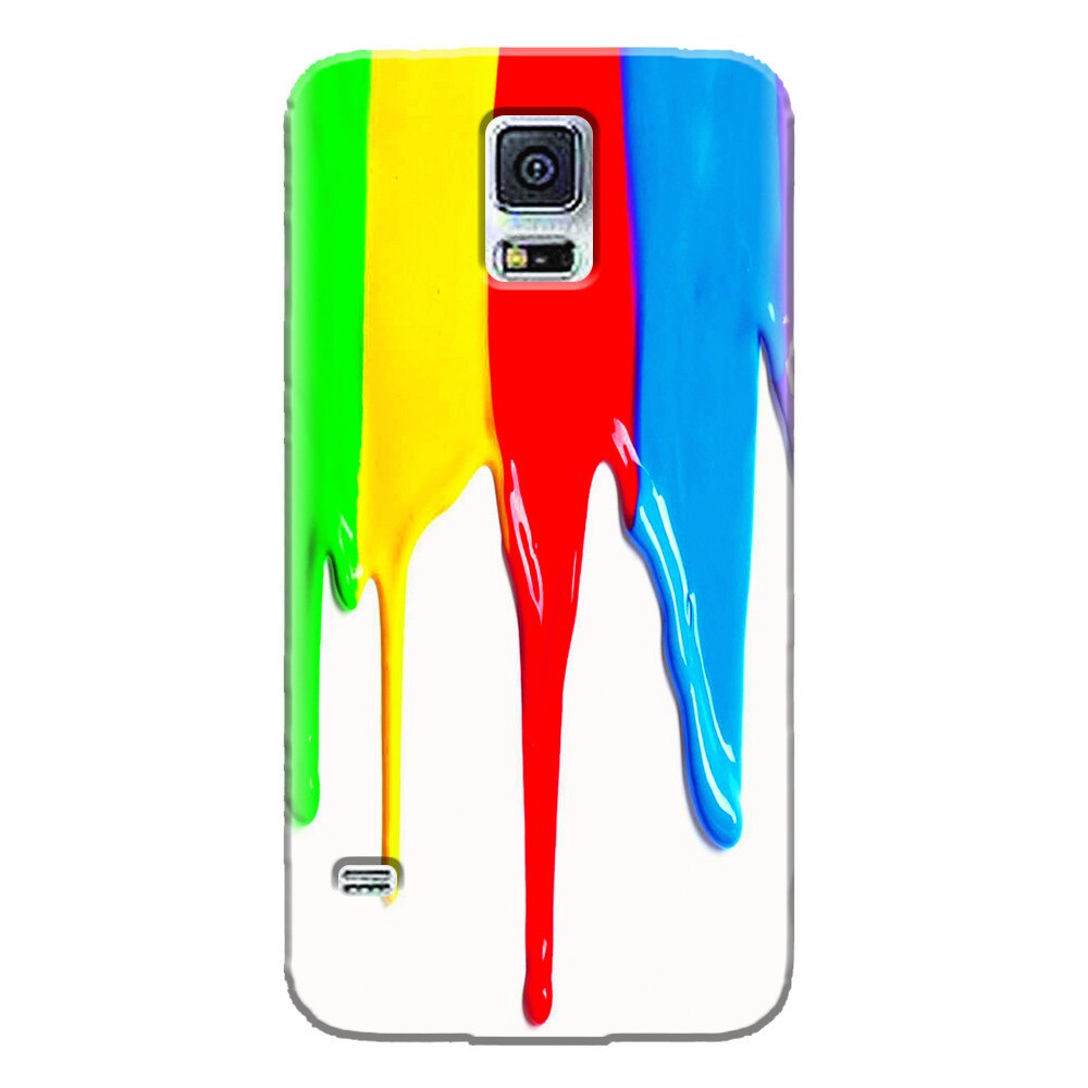 Husa silicon pentru Samsung Galaxy S5 Mini, Dripping Colorful Paint