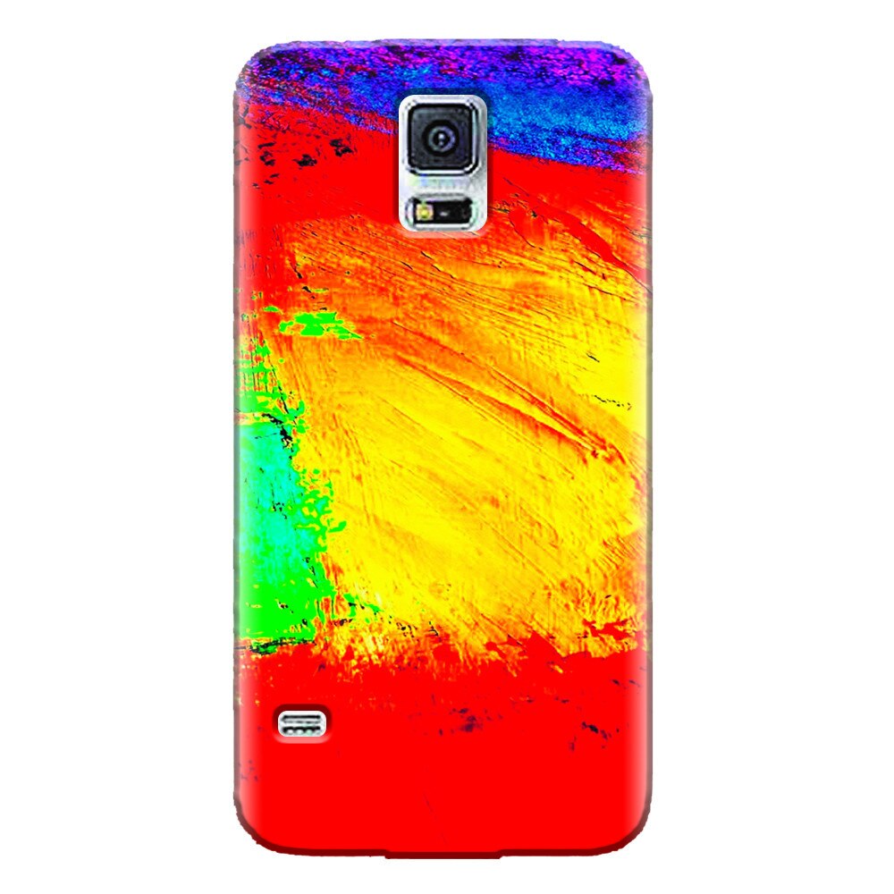 Husa silicon pentru Samsung Galaxy S5 Mini, Colorful Dry Paint Strokes Texture