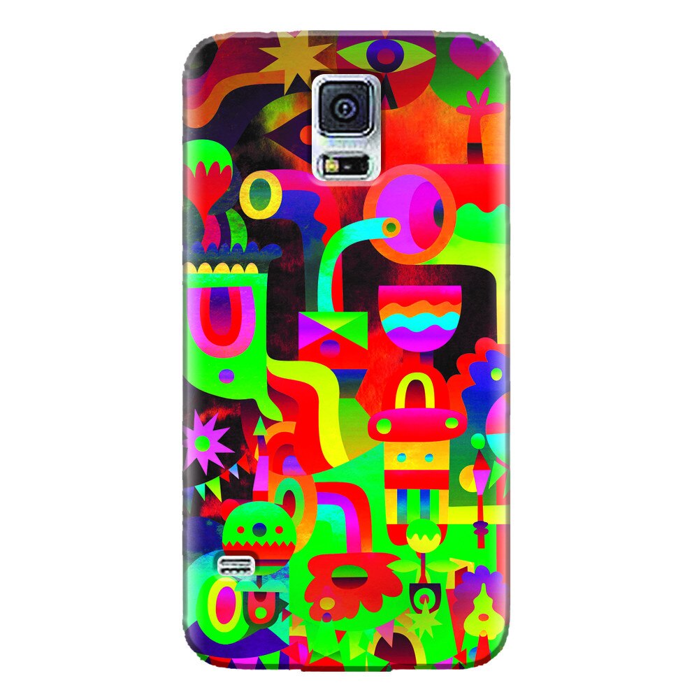Husa silicon pentru Samsung Galaxy S5 Mini, Abstract Colorful Shapes