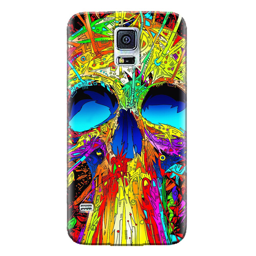 Husa silicon pentru Samsung Galaxy S5 Mini, Abstract Multicolored Skull