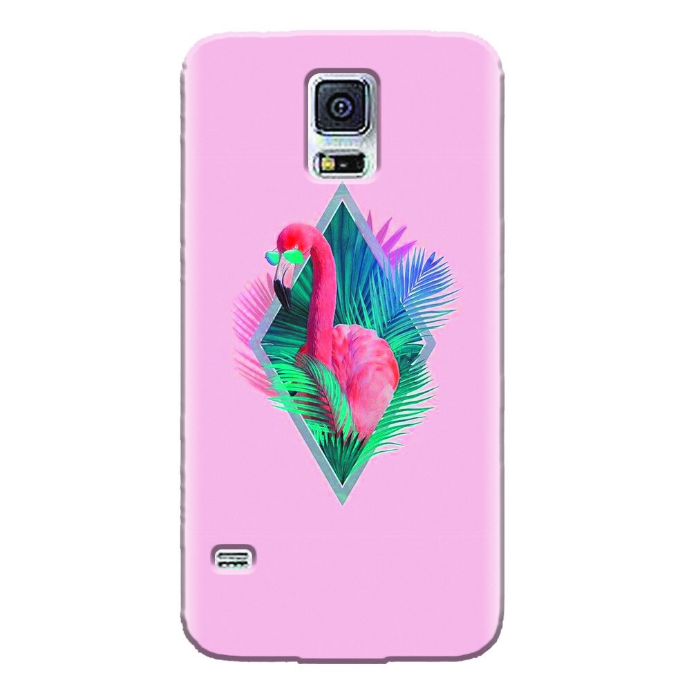 Husa silicon pentru Samsung Galaxy S5 Mini, Flamingo With Sunglass