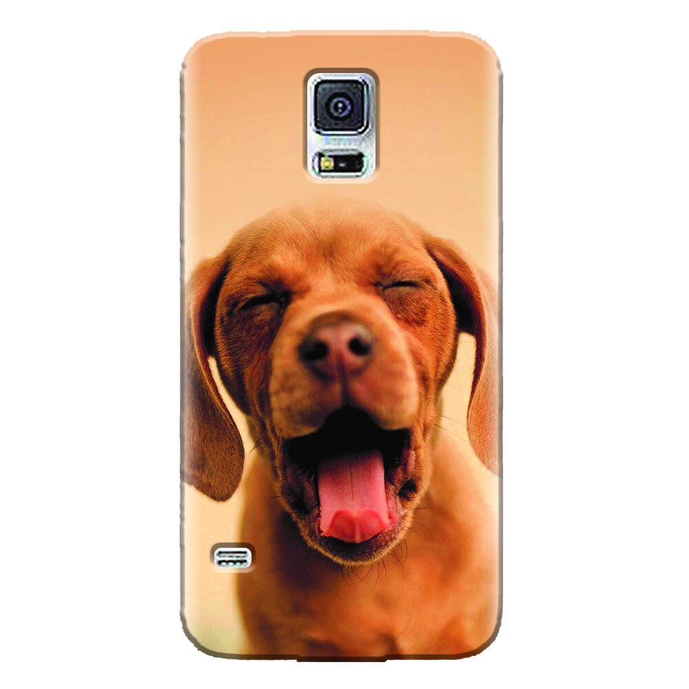 Husa silicon pentru Samsung Galaxy S5 Mini, Cute Yawning Puppy