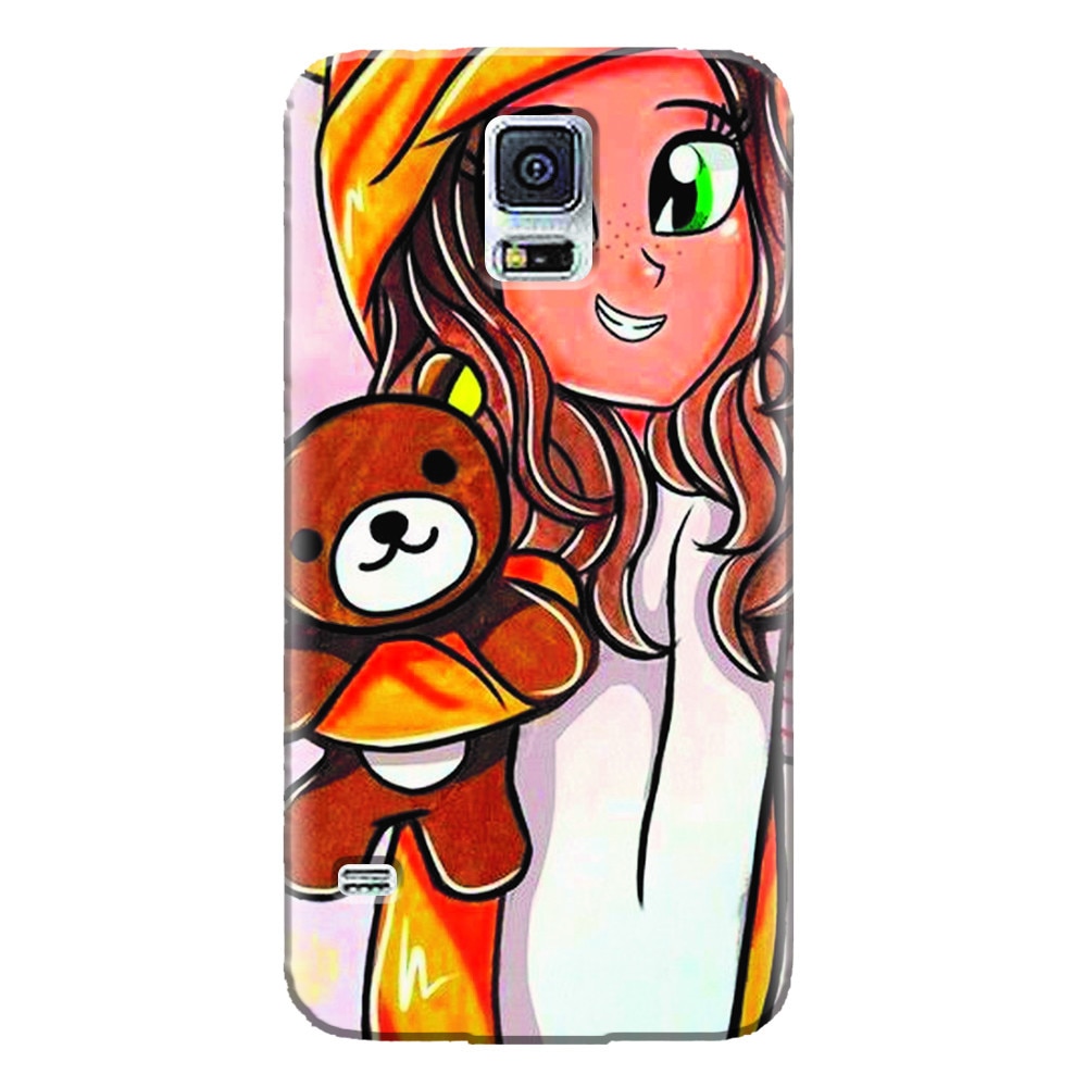 Husa silicon pentru Samsung Galaxy S5 Mini, Girl With Little Bear