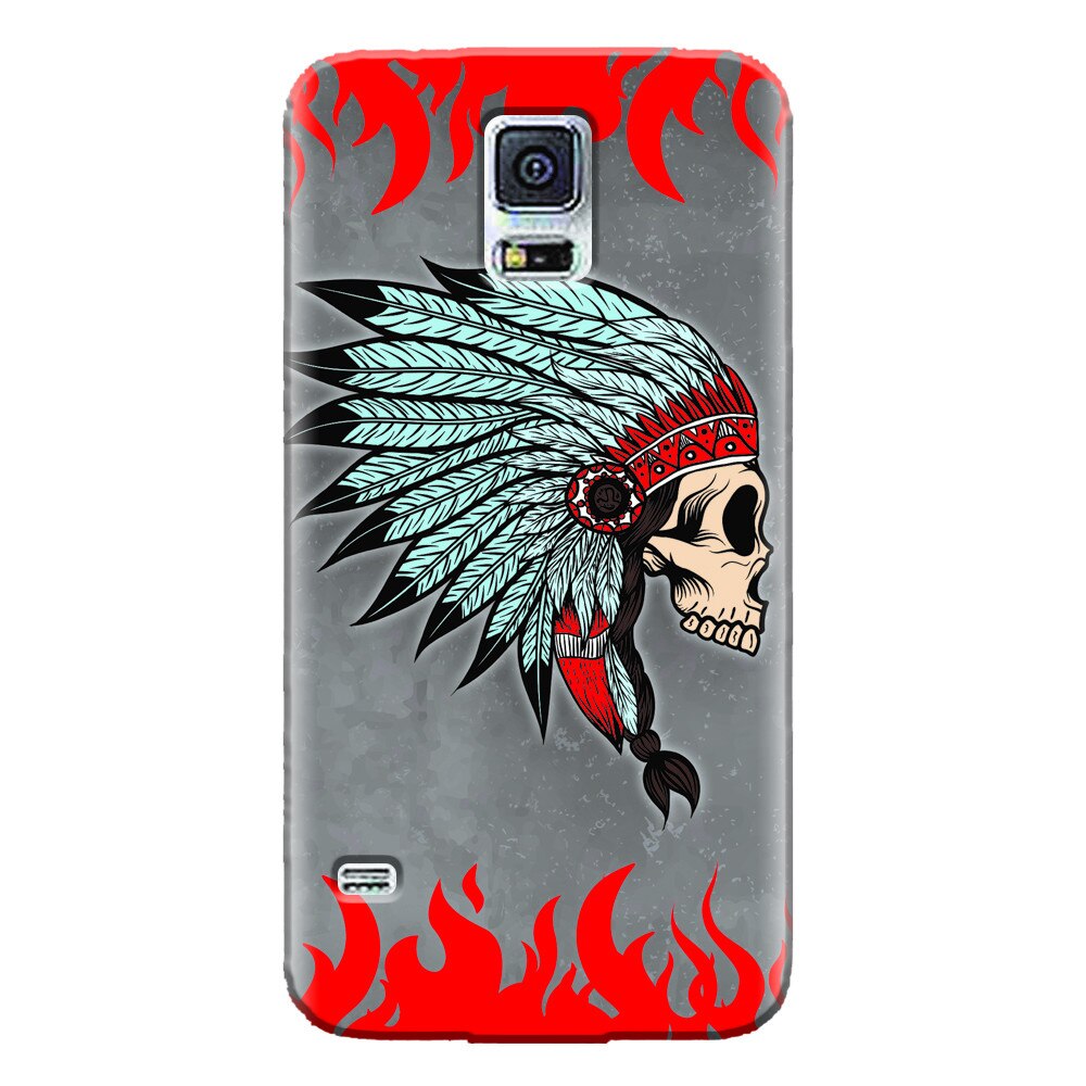 Husa silicon pentru Samsung Galaxy S5 Mini, Indian Skull