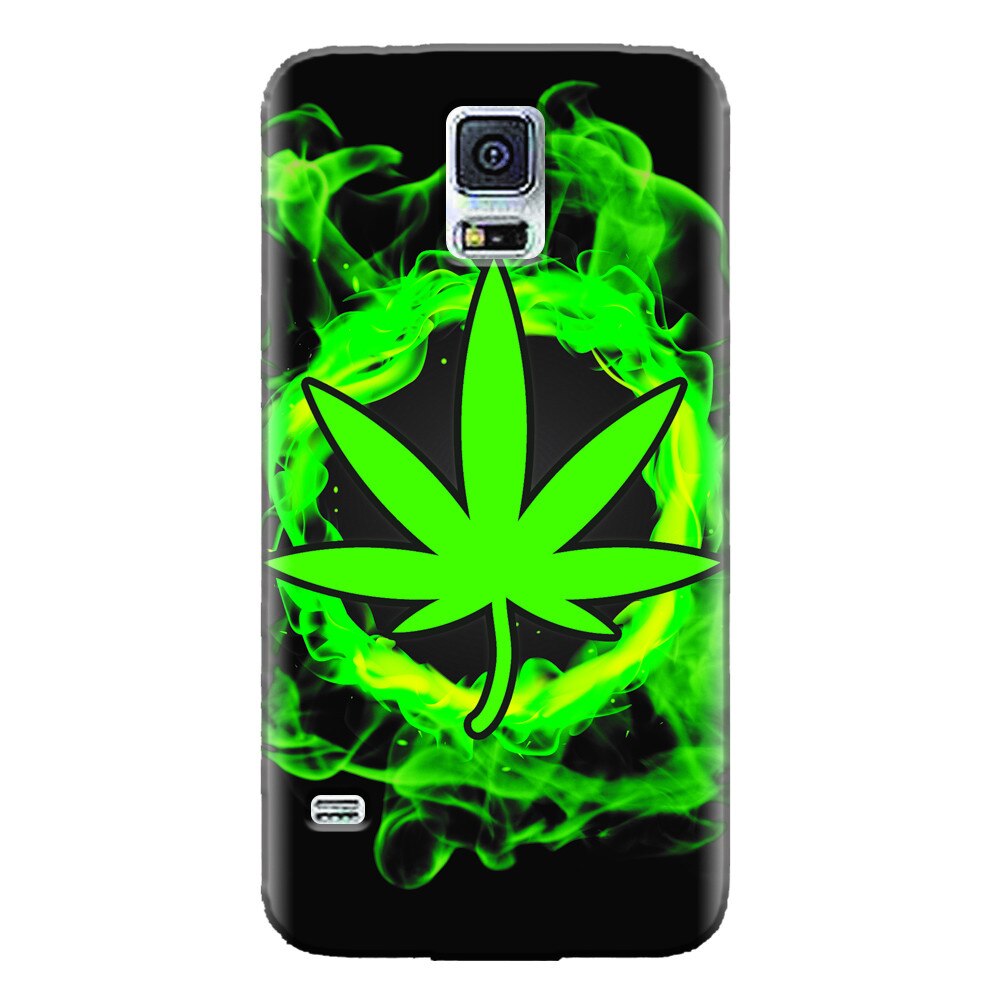 Husa silicon pentru Samsung Galaxy S5 Mini, GreenFlames