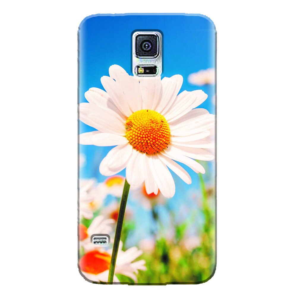 Husa silicon pentru Samsung Galaxy S5 Mini, Daisies Field Flowers