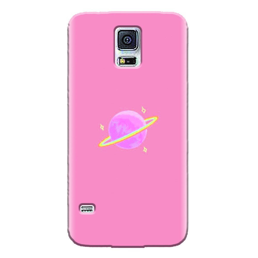 Husa silicon pentru Samsung Galaxy S5 Mini, Saturn On Pink