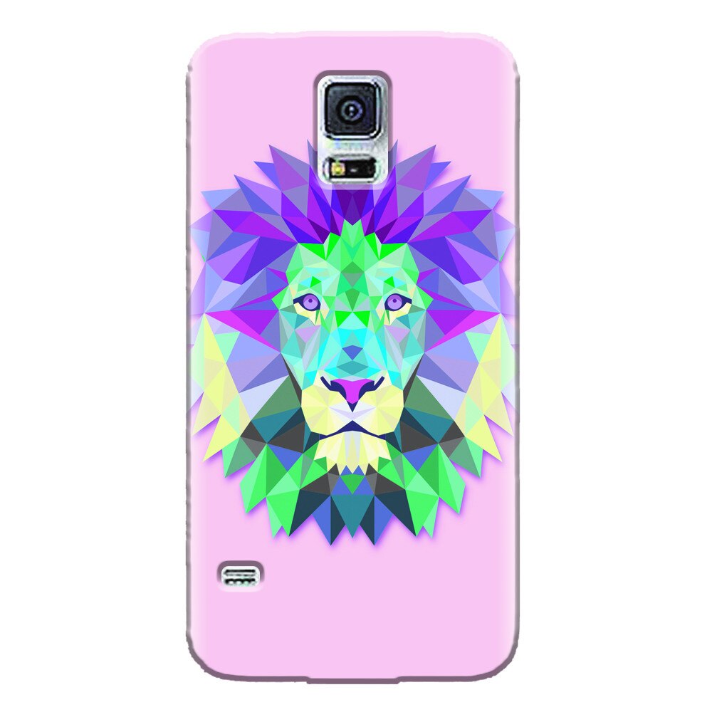 Husa silicon pentru Samsung Galaxy S5 Mini, Polygon Lion