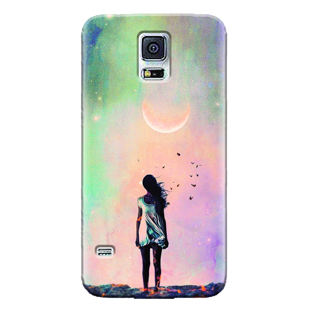 Husa silicon pentru Samsung Galaxy S5 Mini, Alone Woman Cgi Hd K