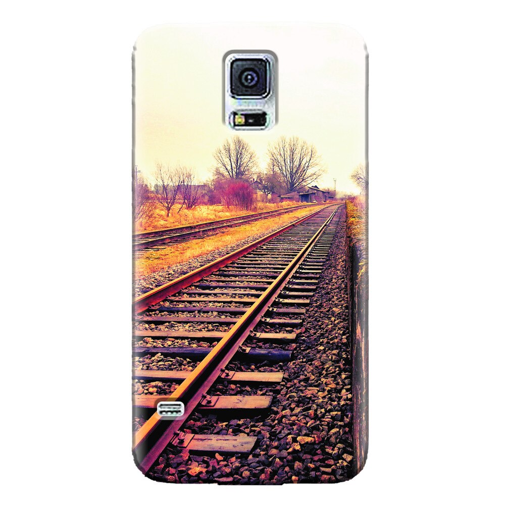 Husa silicon pentru Samsung Galaxy S5 Mini, Railroad