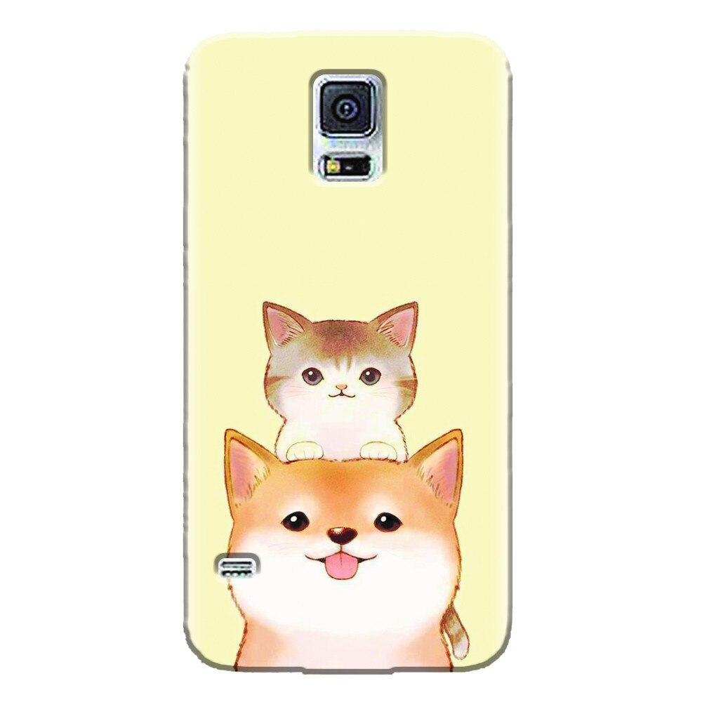 Husa silicon pentru Samsung Galaxy S5 Mini, Two Cat