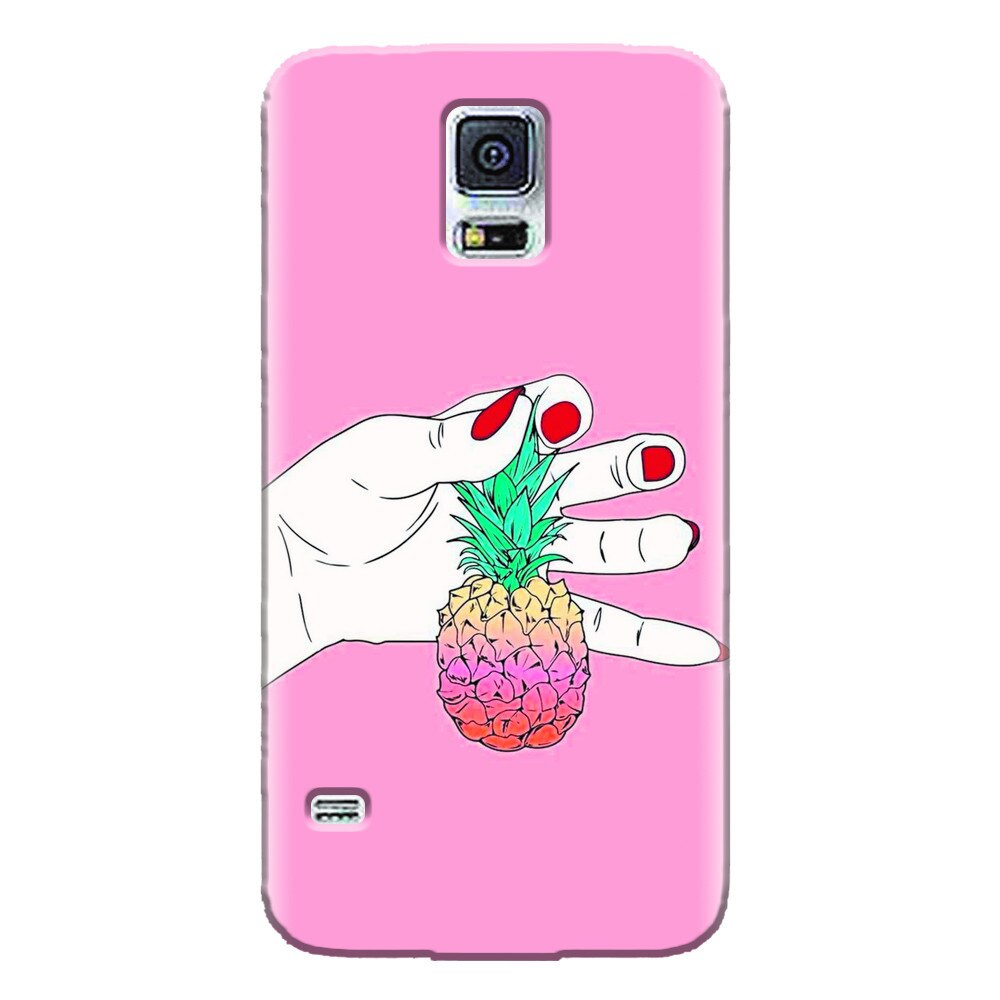 Husa silicon pentru Samsung Galaxy S5 Mini, Rainbow Pinepple