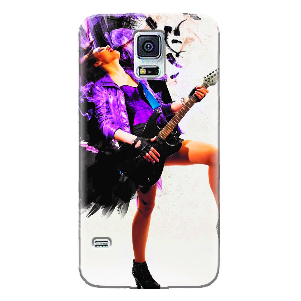 Husa silicon pentru Samsung Galaxy S5 Mini, Rock Music Girl