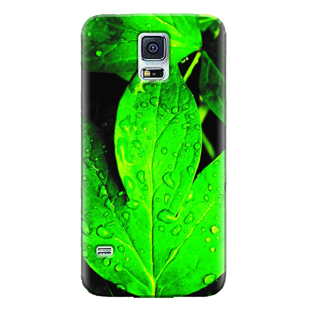 Husa silicon pentru Samsung Galaxy S5 Mini, Leaves And Dew