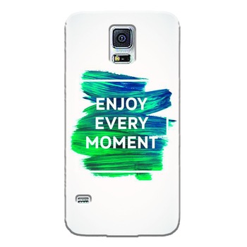 Husa silicon pentru Samsung Galaxy S5 Mini, Enjoy Every Moment Motivational Husa silicon pentru Samsung Galaxy S5 Mini, Enjoy Every Moment Motivational