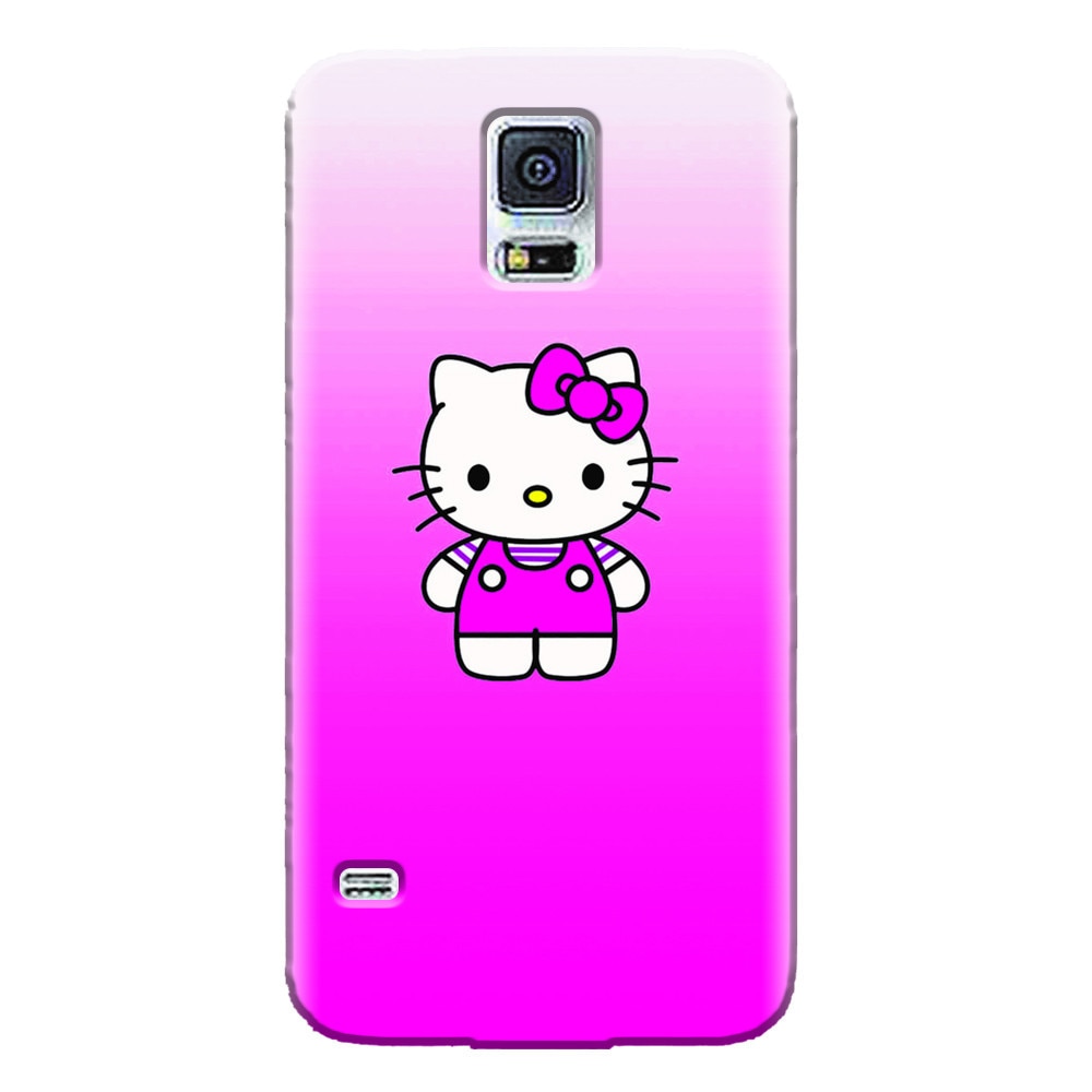Husa silicon pentru Samsung Galaxy S5 Mini, Cute Pink Catty