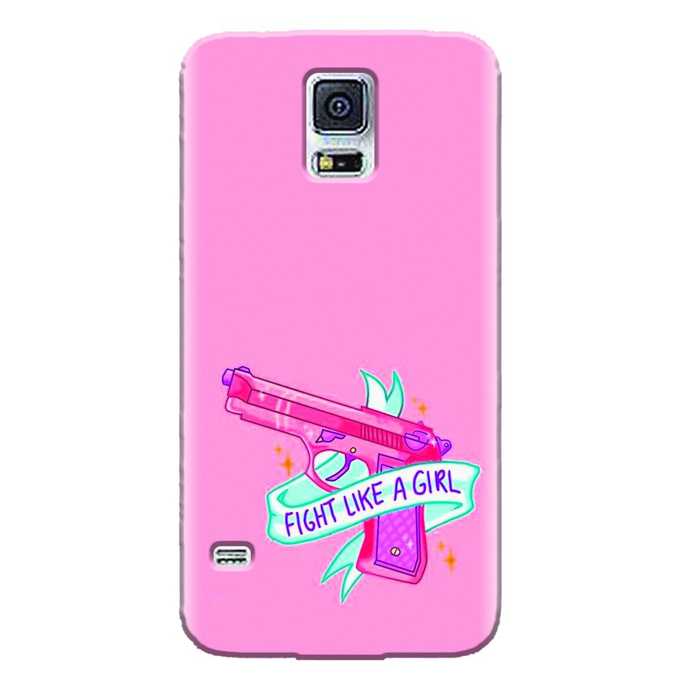 Husa silicon pentru Samsung Galaxy S5 Mini, Fight Like A Girl