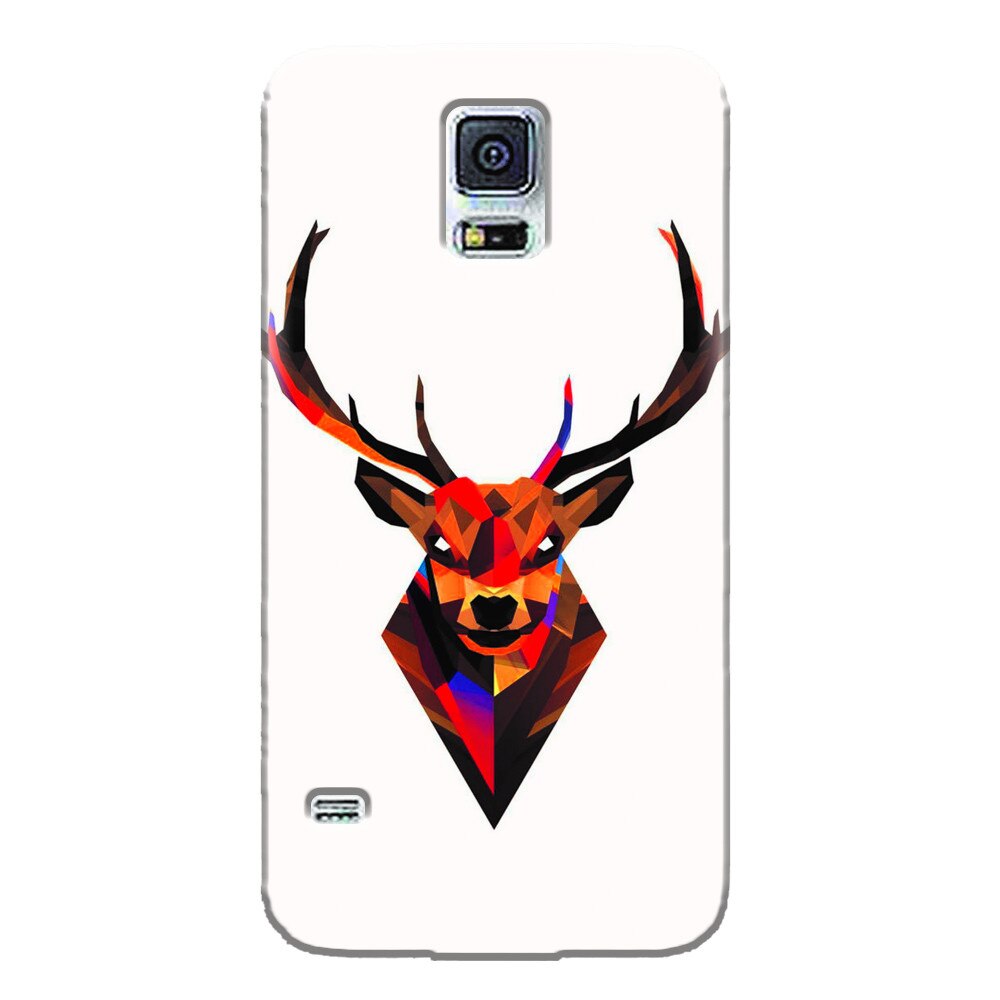 Husa silicon pentru Samsung Galaxy S5 Mini, Geometric Tibetan Antelope