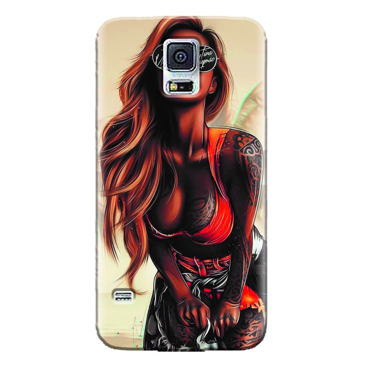 Силиконов калъф за Samsung Galaxy S5 Mini, Tattoed Girl
