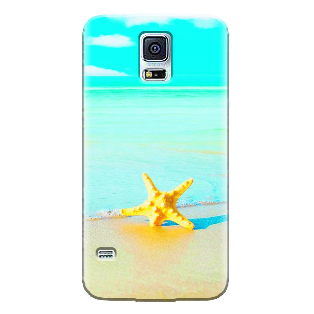 Husa silicon pentru Samsung Galaxy S5 Mini, Starfish Beach