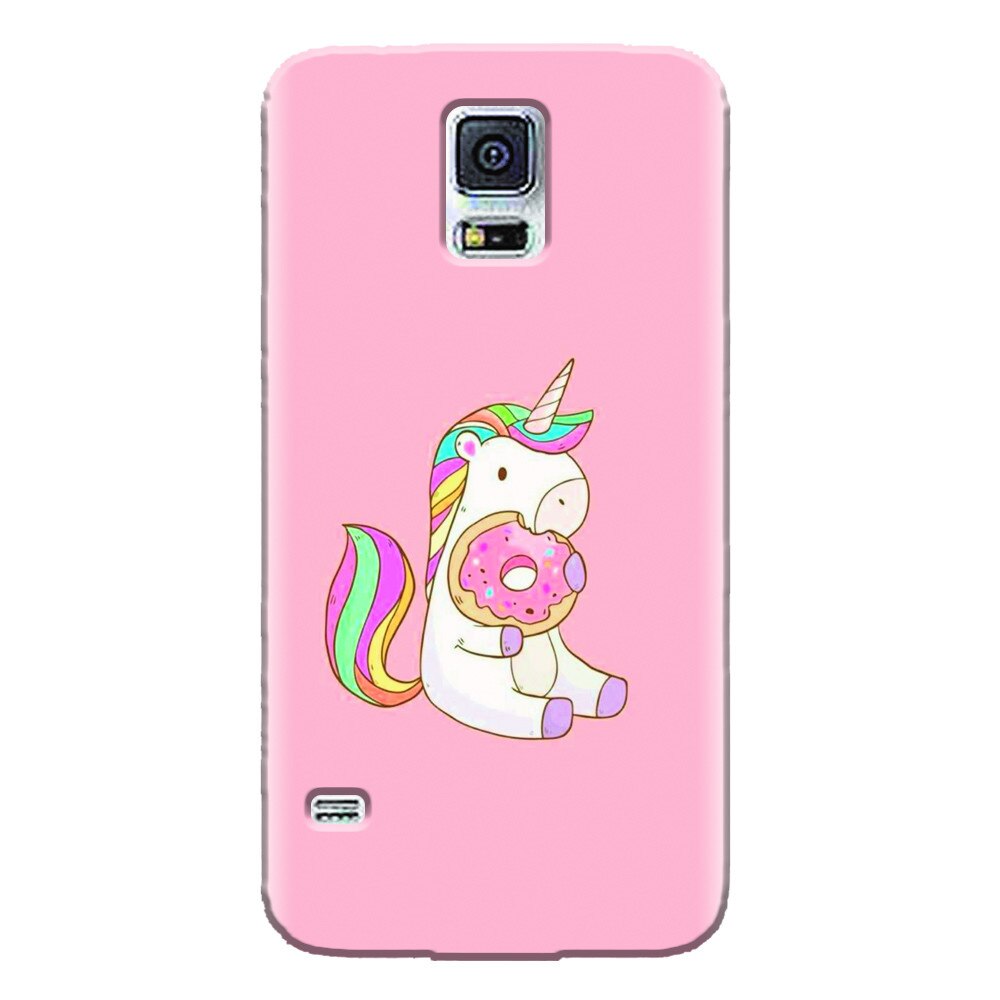 Husa silicon pentru Samsung Galaxy S5 Mini, Unicorn Donuts
