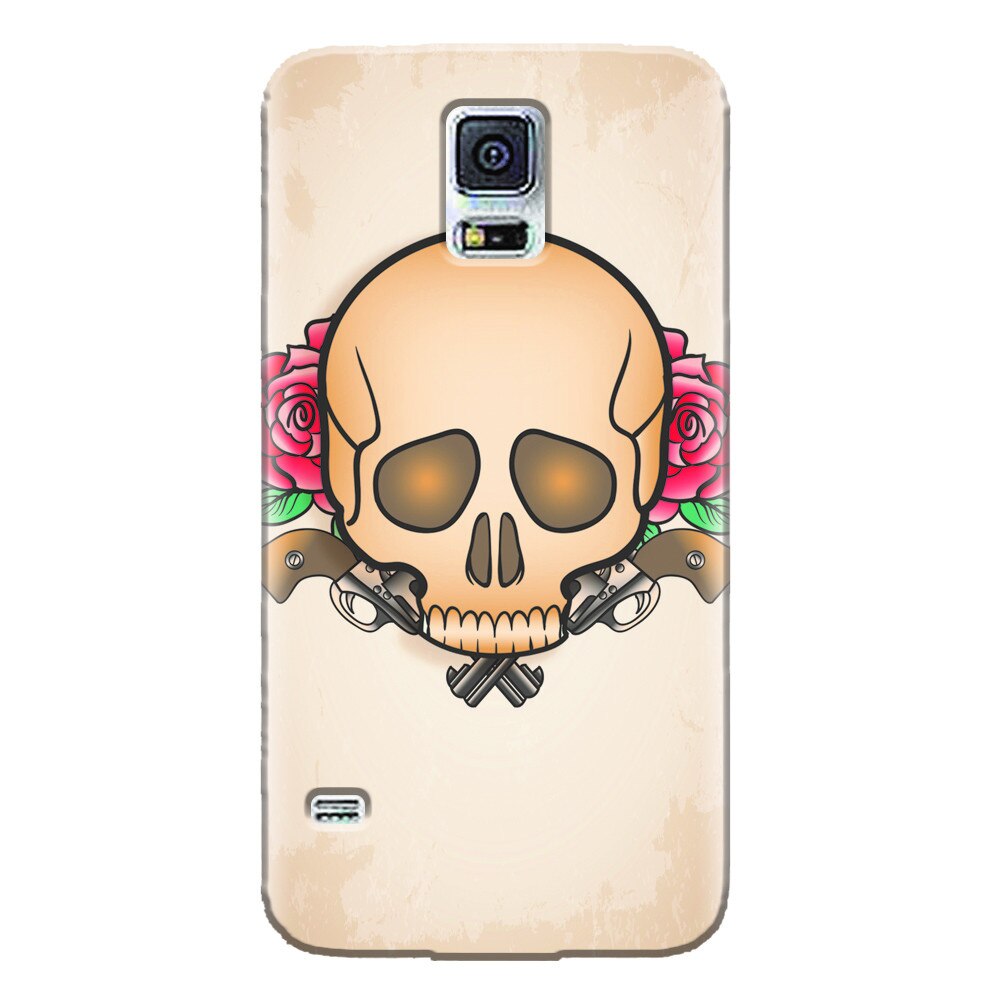 Husa silicon pentru Samsung Galaxy S5 Mini, Skulls And Roses