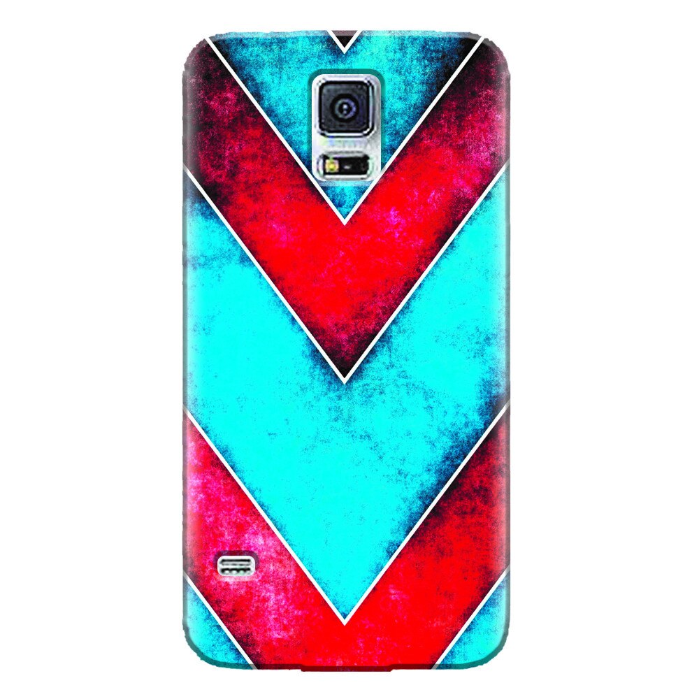 Husa silicon pentru Samsung Galaxy S5 Mini, Blue And Red Abstract