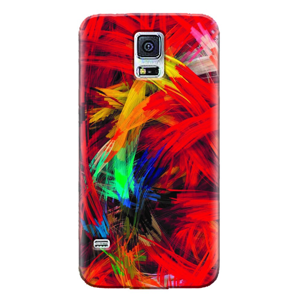 Husa silicon pentru Samsung Galaxy S5 Mini, Colorful Digital Painting Strokes